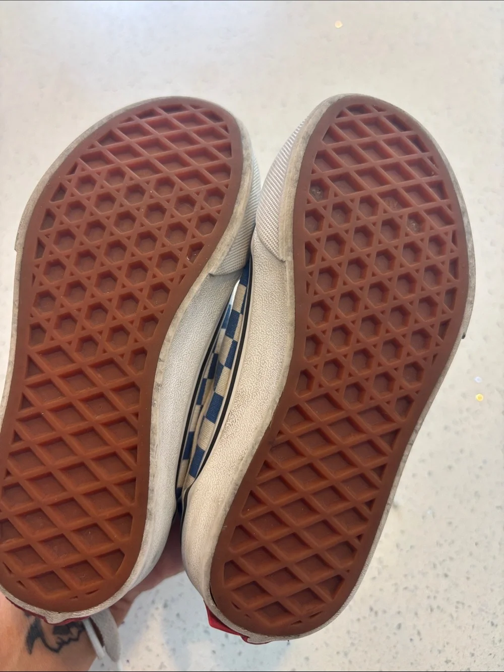 Vans Kids Blue and White Checkerboard Canvas Sneakers